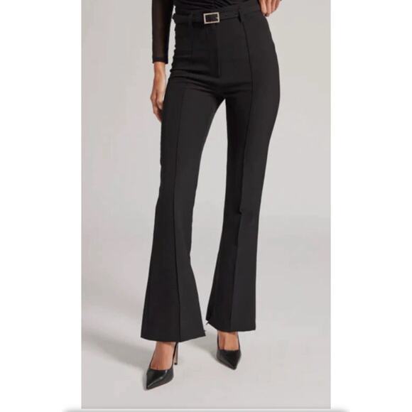 Generation Love Leah Crepe Pants Flared Leg Belted High‎ Waisted Black Sz 6 NEW